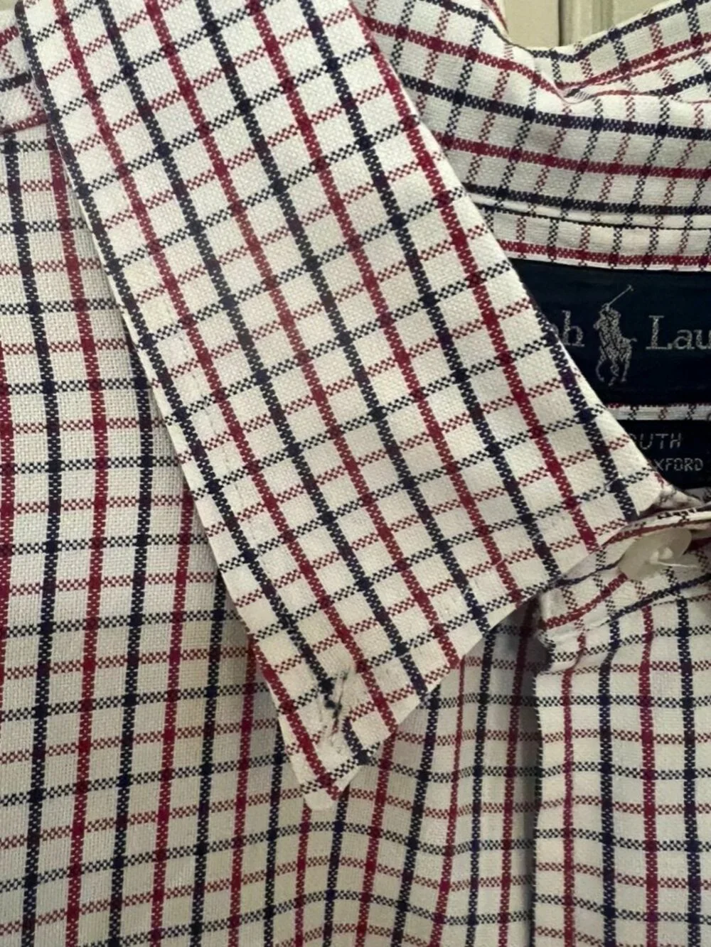 Ralph Lauren Polo YARMOUTH Dress Shirt Men’s 16 1/2 32/33 RED/BLU Plaid